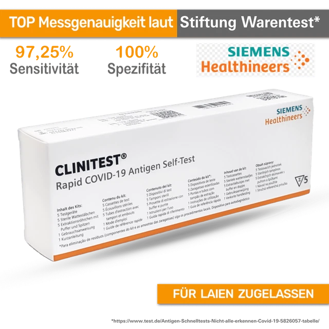 Corona Schnelltest SIEMENS LAIENTEST Selbsttest COVID 19 Antigen Test Omicron
