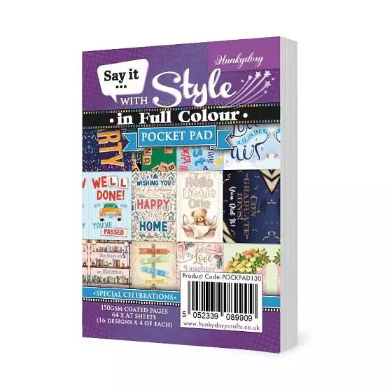 Hunkydory - Say it with Style in Full Colour Pocket Pads - Special Celebrations