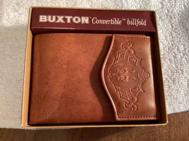 Vintage Buxton Convertible Billfold Leather Wallet N.I.P.