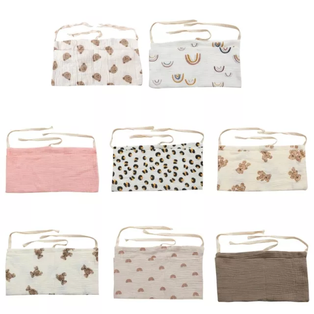 Baby Bedside Storage Bag Double Layer Cotton Pockets Organizer