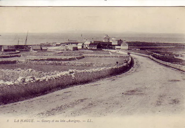 CPA 50 Cherbourg LA HAAGUE Auderville Village PORT de GOURY in the distance AURIGNY 1906