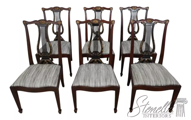 L62124EC: Set of 6 HENKEL HARRIS Lyre Back Mahogany Dining Chairs