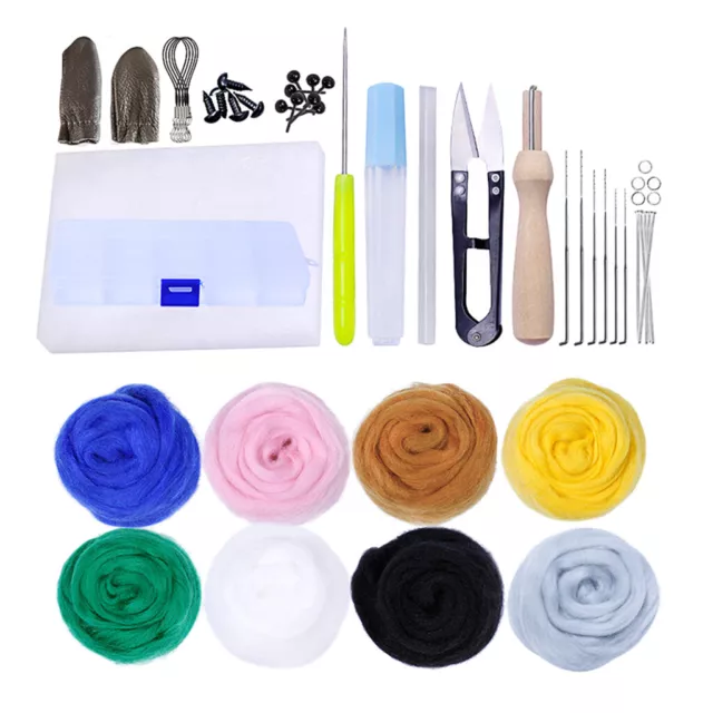 Nadelfilzen Starter Kit, Multi Farben Nadelfilzen Wolle Set Filzwerkzeuge