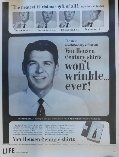 Ronald Reagan 24"x17" Van Heusen Century Shirt Sales Ad SS Reprint Poster
