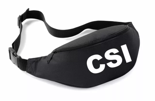 CSI Belt Bag Black Funny Printed Fancy Dress Costume Outfit Bum Waist Police