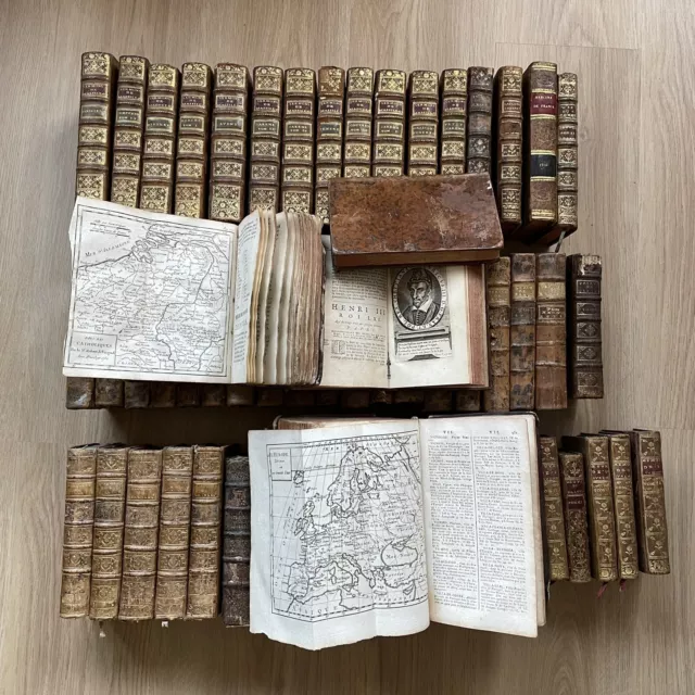 Lot Livres Anciens XVIIIeme Histoire Géographie Gravures Cartes