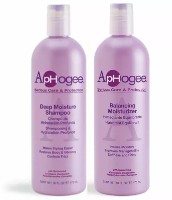 ApHogee Deep Moisture Shampoo and Balancing Moisturizer by Aphogee