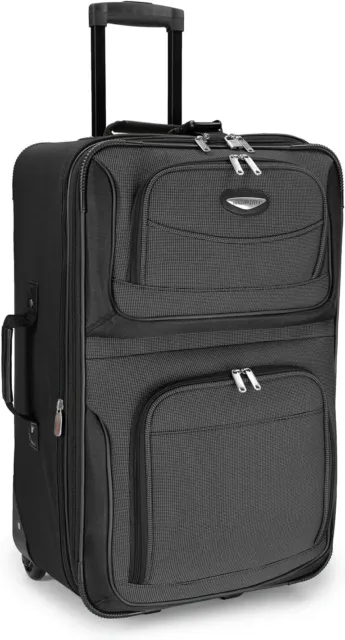 Travel Select Amsterdam Expandable Rolling Upright Luggage, Gray, Checked-Medium