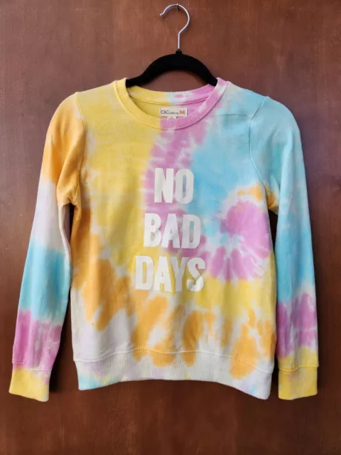 Girl's ~C&C~ Colorful Tie Dye No Bad Days Long Sleeve Pullover Size Large 10/12