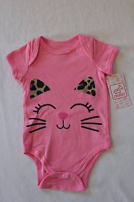 Baby Girls 0 - 3 Months Bodysuit Creeper Outfit Infant One Piece Pink Cat Cute