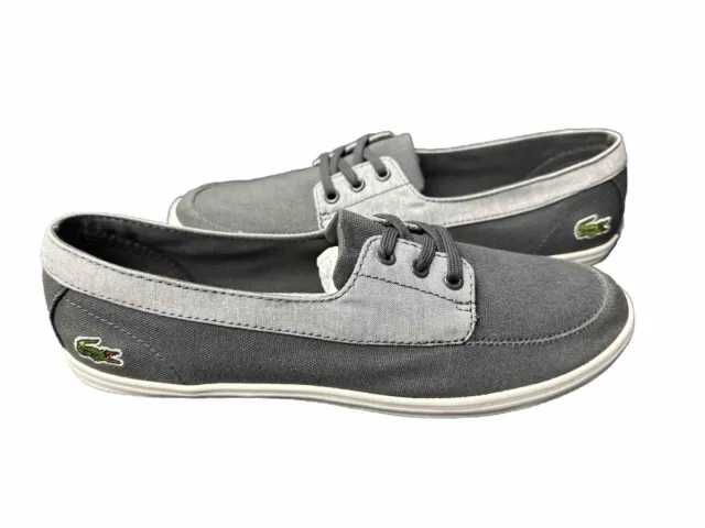 Lacoste Women's Ziane Boat Cam SPW TXT  Gray Slip On Shoes Size 8.5 , 10