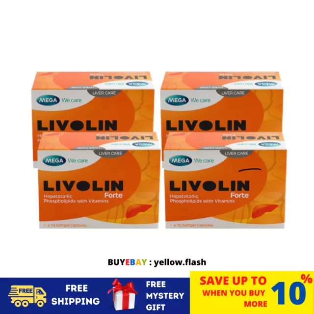 4 cajas 50'S Livolin Forte Liver Cleanse Detox Suplemento vitamínico ENVÍO...