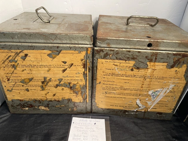 Antique Vintage Metal Voting Ballot BoxEs Piece Of History Martin County Texas