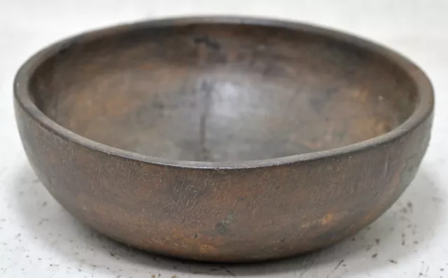 Vintage Wooden Small Round Bowl Original Old Hand Carved