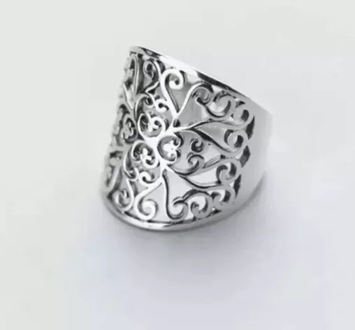 925 Sterling Silver Ring, Filigree Ring, Adjustable Open Ring, Rings For Women