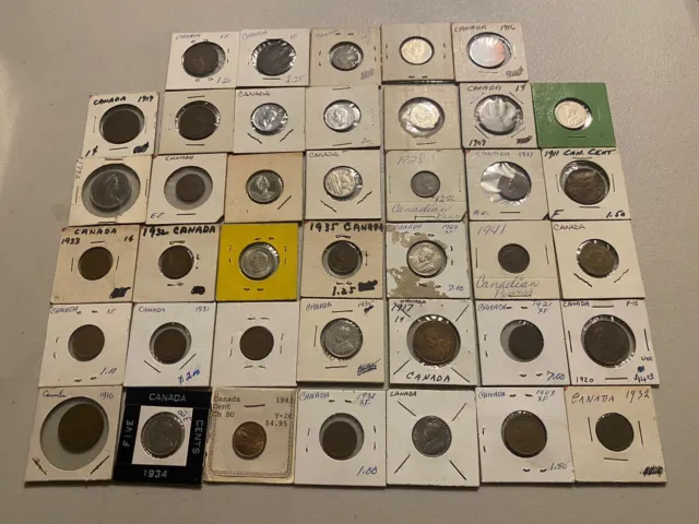 Old Canada Coin Lot Vintage Coins