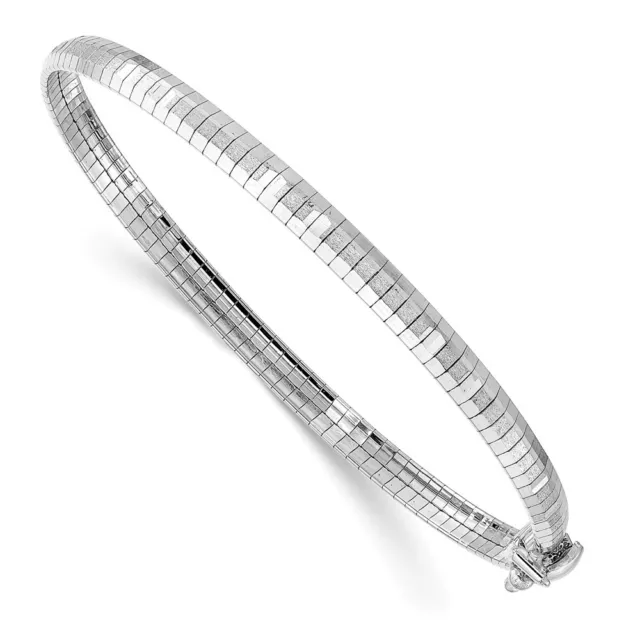 Real 14K White Polished & Satin Diamond Cut Omega Chain Bracelet; 7.5 inch Real 14K White Polished & Satin Diamond Cut Omega Chain Bracelet; 7.5 inch