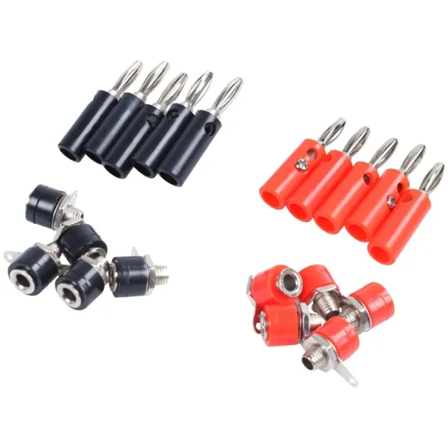 4Mm 110 Stück Bananenstecker und 10 Stück Bananenbuchsen (Schwarz und Rot) E7Q7