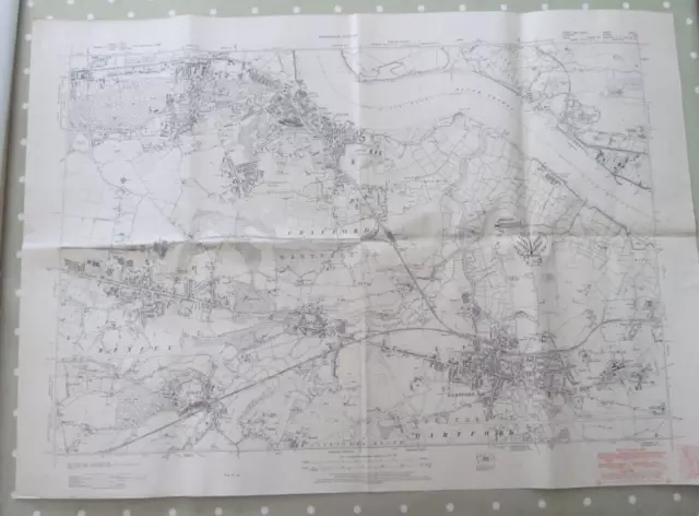 Vintage Ordnance Survey Map Of Dartford & Erith Area 1 : 10560 Scale Dated 1938