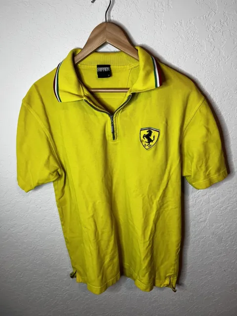 Vintage 1999 Ferrari F1 Racing Team Polo Shirt Half Zip Size medium