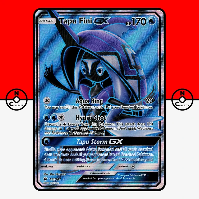 Pokemon Tapu Fini GX  Burning Shadows 133/147 Ultra Rare Full Art MP-LP