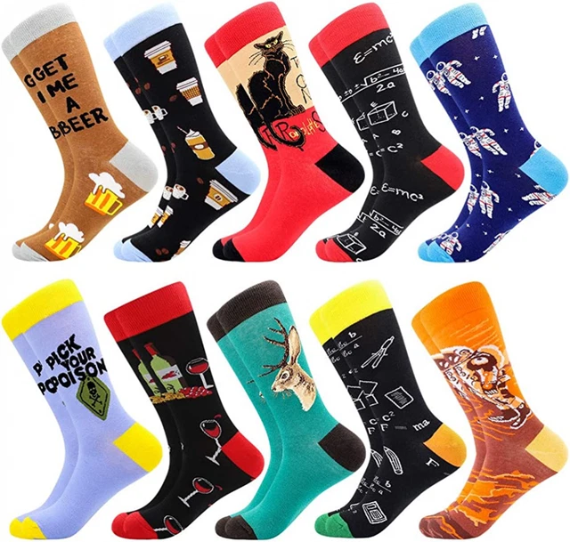 BONANGEL Chaussettes Homme Fantaisie Taille unique, 10pairs-beer1
