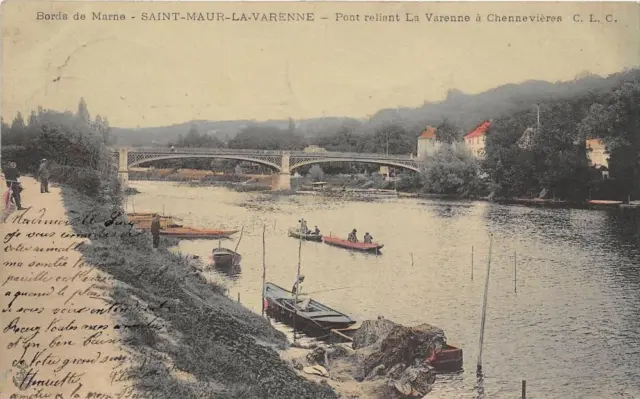 Cpa 94 Saint Maur La Varenne Bridge Connecting The Varenne To Cennevires