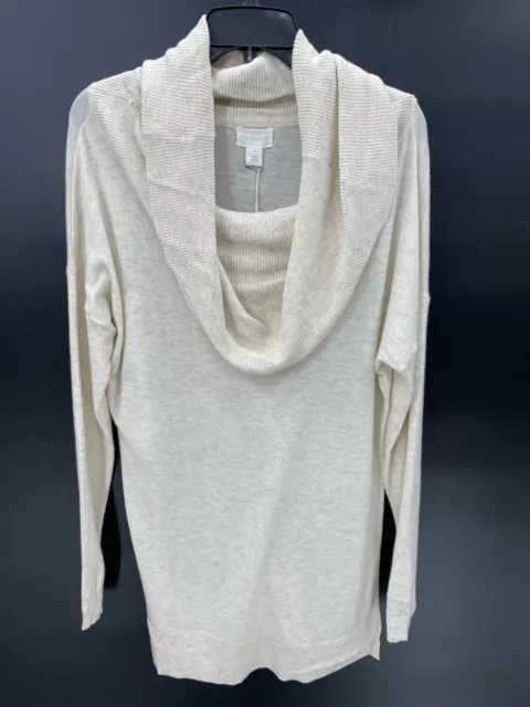 Caslon Sweater Womens Medium Beige Cowl Neck Cottagecore Beach Casual