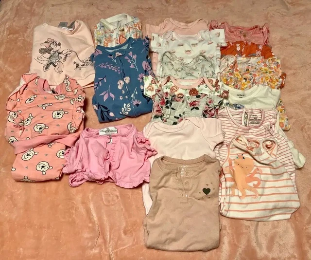 3-6 months Baby Girl Clothes Lot Bundle - Washed Or New Carters And Disney Brand