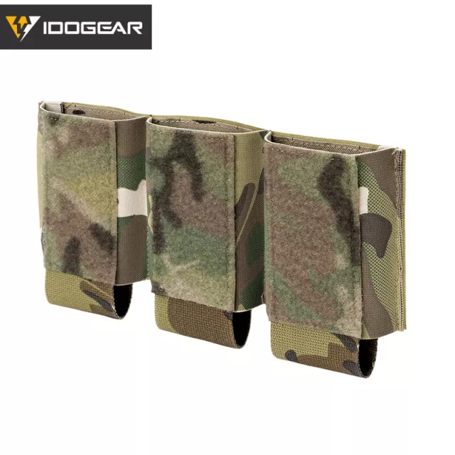 IDOGEAR Tactical 5.56 Triple Mag Pouch Elastic Hook&Loop DOPE Ferro Style Army