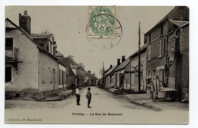 FROISSY oise CPA 60 La rue de beauvais Attelage