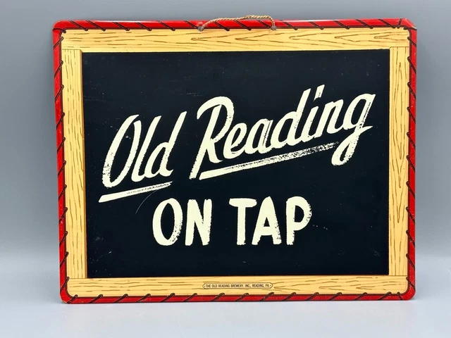 1949 OLD READING BEER On Tap TIN Litho Advertising Bar SIGN Brewery PA VINTAGE