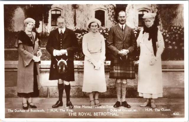 RPPC Royal Betrothal Duke of Gloucester, Lady Alice Montague - 1935 Postcard