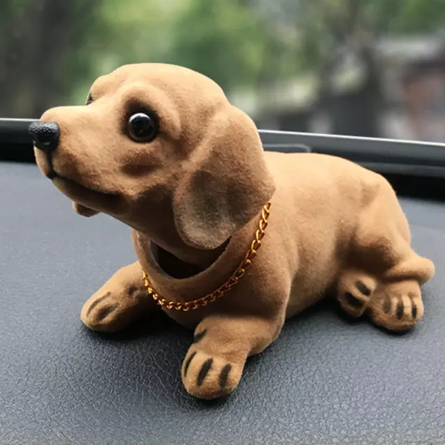 Adorable Resin Bobblehead Puppy Dog Figurine Car Dashboard Decoration Nodding