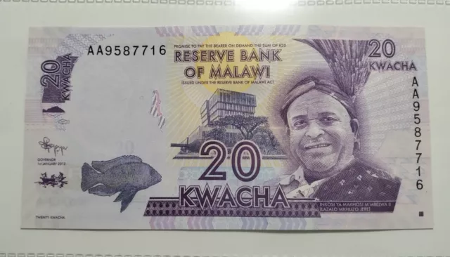 Banconote Mondiali MALAWI 20 KWACHA 2012 FDS UNC