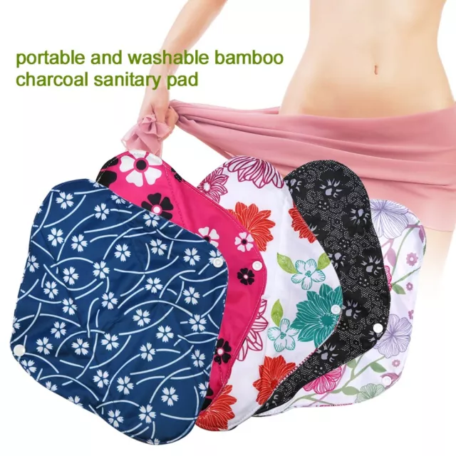 Almohadillas menstruales reutilizables almohadilla sanitaria lavable para pasar la noche panty revestimientos para períodos almohadilla