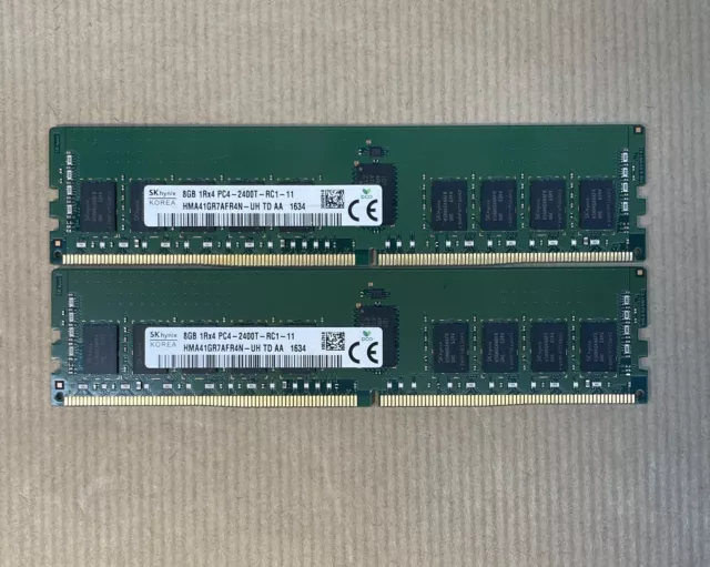 SK Hynix 16GB (8GB x 2) HMA41GR7AFR4N DDR4 2400T Reg ECC Server RAM - Ref