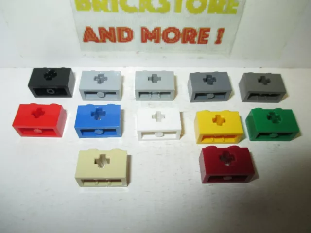 Lego - Brick Brique 1x2 2x1 Axle Hole Mix 32064 32064b - Choose Color & Quantity