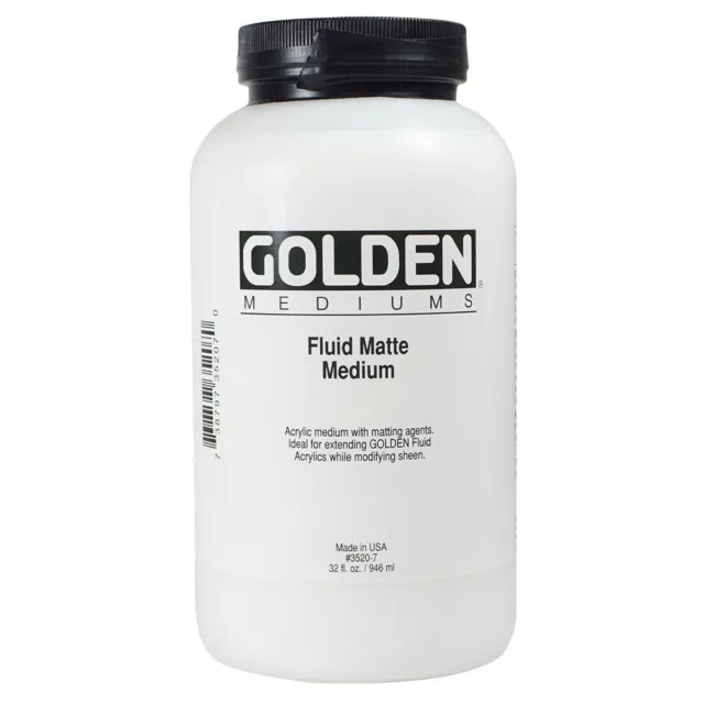 GOLDEN ACRYLIC : Fluid Matte Medium : 236ml : 473ml : 946ml