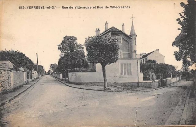 Cpa 91 Yerres / Rue De Villeneuve / Rue De Villecresnes