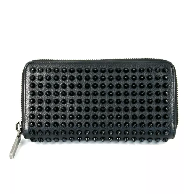 Christian Louboutin Long Wallet Panettone Studded Leather Black, Red, Genuine