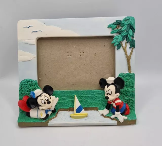 Walt Disney Company Photo Frame, Mickey & Minnie Mouse, 3.5'x4.5', Vintage VGC
