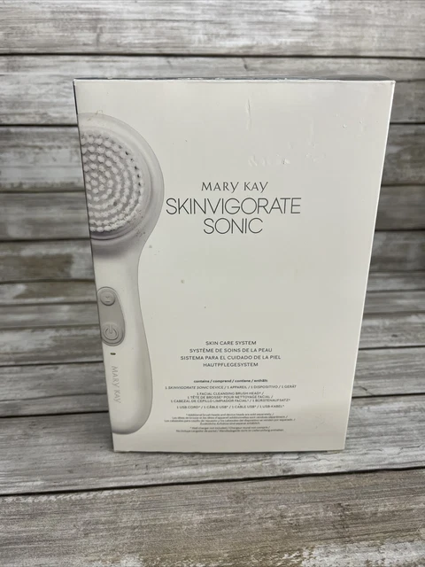 Mary Kay Skinvigorate Sistema De Piel Sónica Dispositivo Sonico, Cabezal De Cepillo Y Cable Usb Nuevo