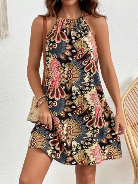 Boho Print Multicolour womens summer dresses size 12/14