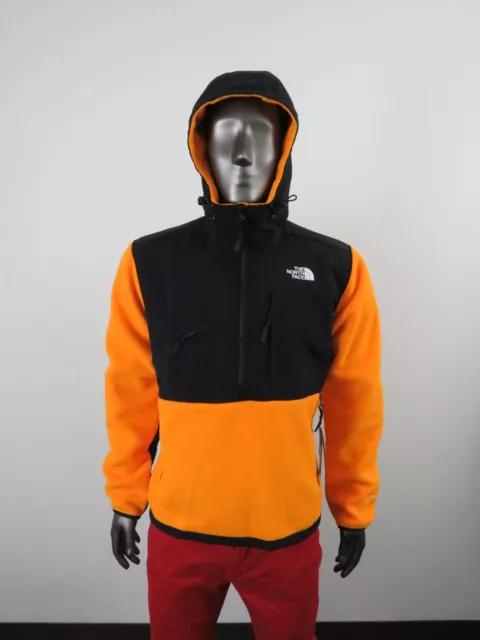 NWT Mens The North Face Denali Anorak Half Zip Heavy Fleece Jacket - Orange