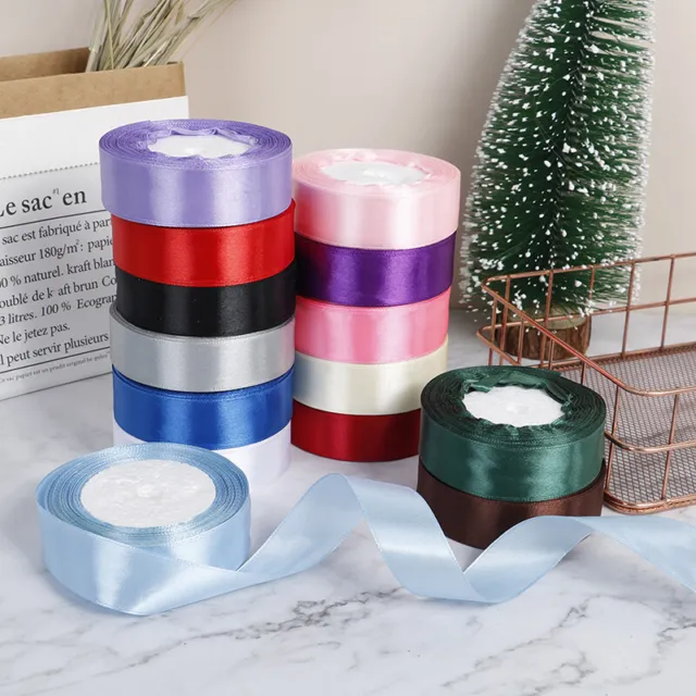 22M/Roll 2.5CM Silk Satin Ribbons for Crafts Gift Wrap Party Wedding De BH