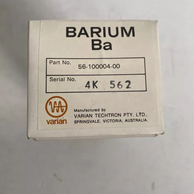 Varian SpectrAA hollow cathode lamp Barium Ba 56-100004-00 - Neon Filler Gas