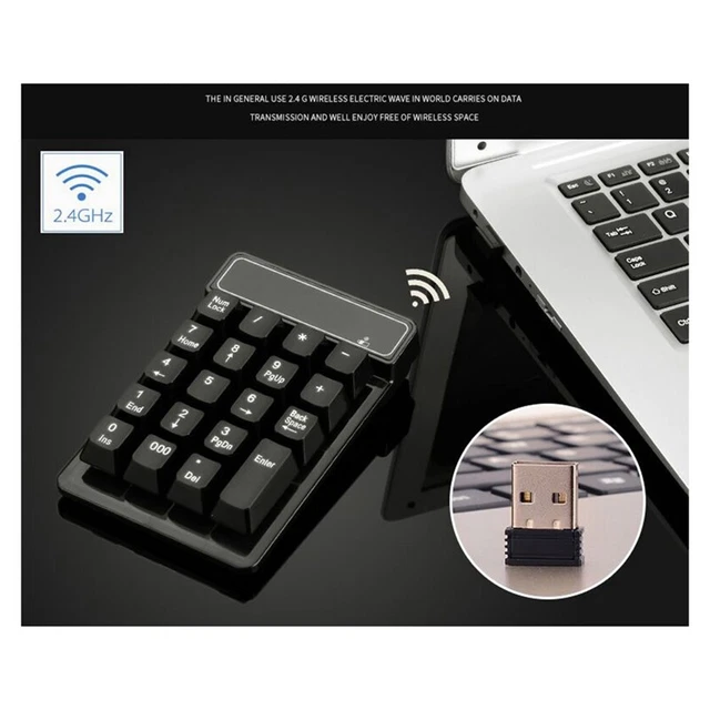 Tastierino Numerico USB Ultrasottile – Portatile E Plug-and-play Per Laptop E PC, Nero, 19 Tasti - 2