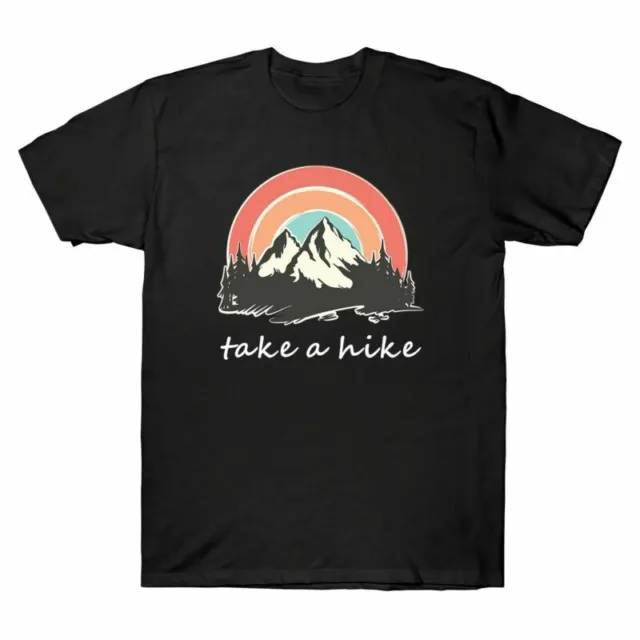 Men's Hiking Hike, Take Design A Sleeve T-Shirt Tee Mountain Cotton Short Retro