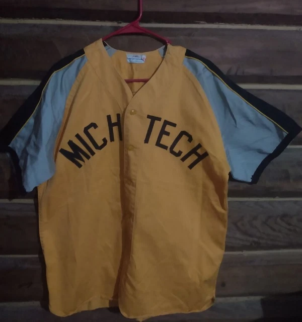 Vtg Rare MTU Michigan Tech University Baseball Jersey Hockey Huskies Yooper UP
